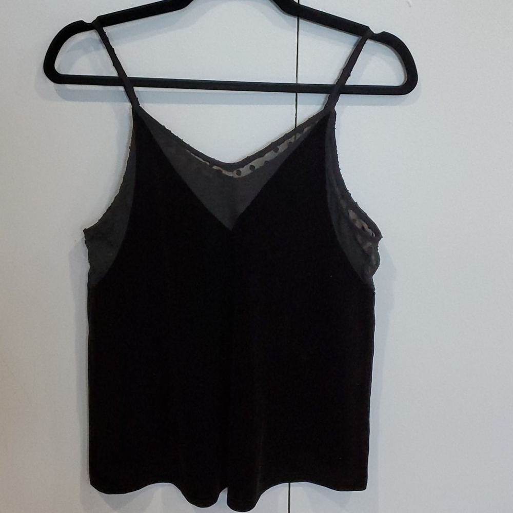 JOA black velvet tank top